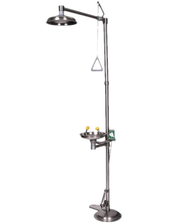 201 COMBINE LAVE-YEUX ET DOUCHE DE SECURITE ACIER GALVANISE PEINT - Image 1
