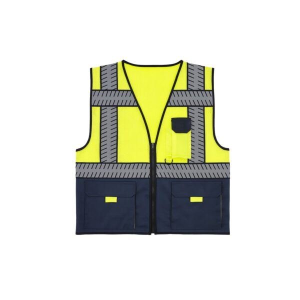 gilet-haute-visibilite-jaune-noir-pv66 Gilet Oxford Bleu Jaune PV66 - Image 1